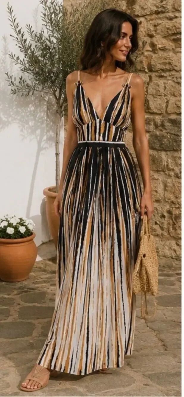 Ronny Kobo Multicolored Sallee Maxi Dress small